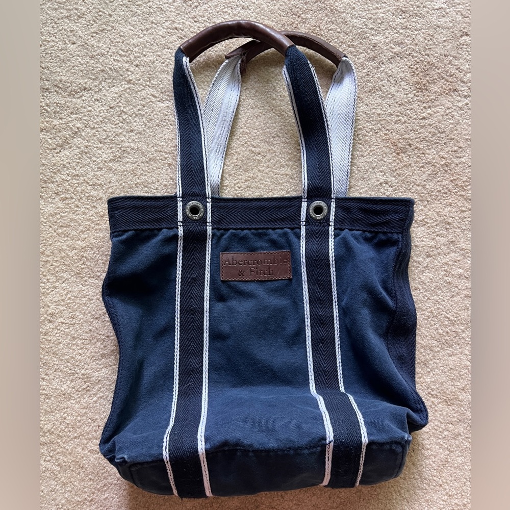 Navy Abercrombie and Fitch Tote Bag